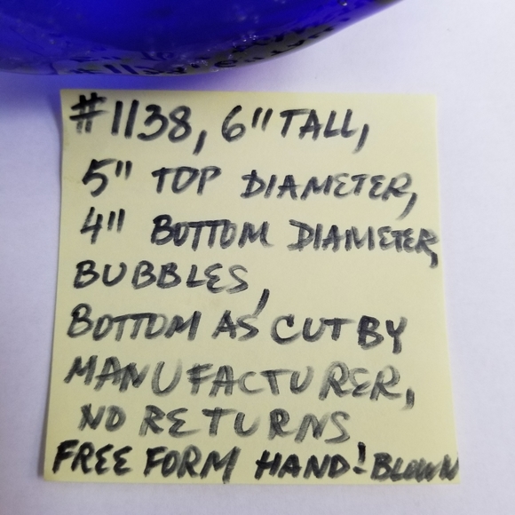 #1138 Rare Blue Glass Sack Vase - Picture 8 of 9